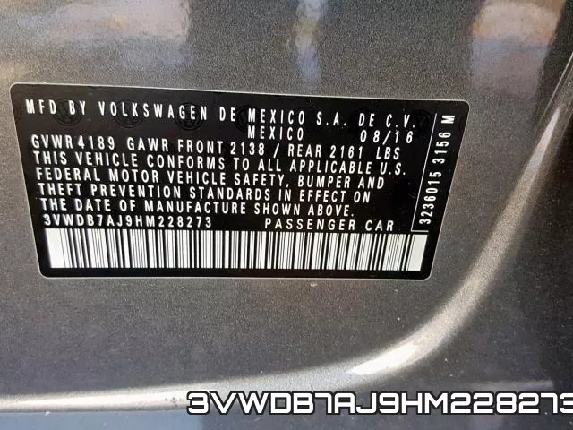 3VWDB7AJ9HM228273 фото 2