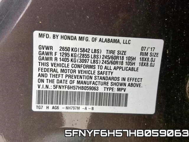 5FNYF6H57HB059063 фото 2