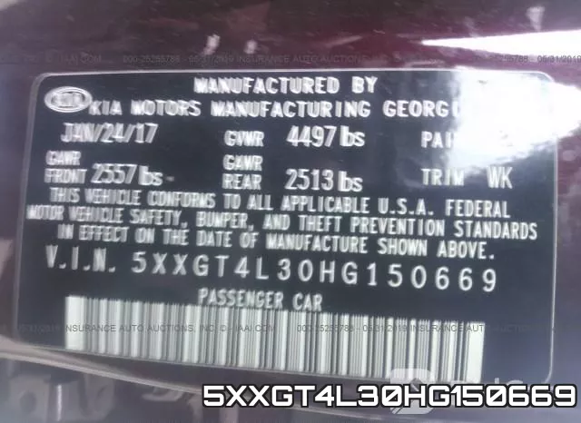 5XXGT4L30HG150669 фото 10