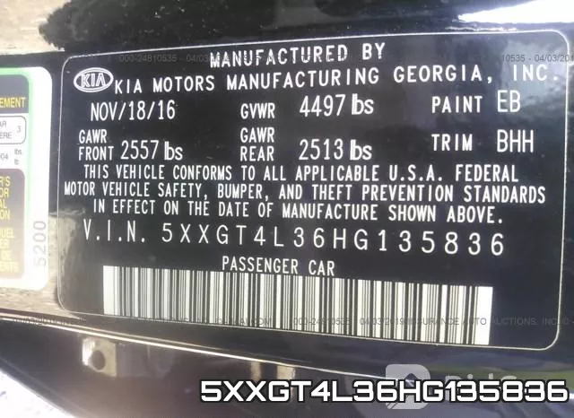 5XXGT4L36HG135836 фото 10