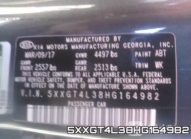 5XXGT4L38HG164982 фото 10