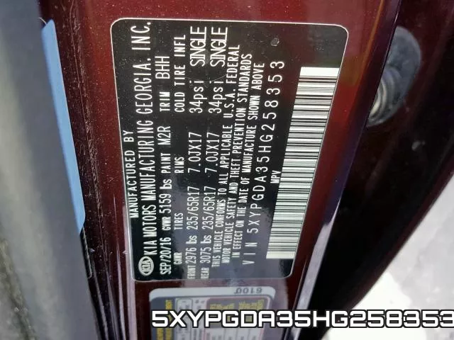 5XYPGDA35HG258353 фото 2