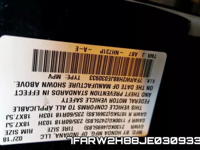 7FARW2H88JE030933 фото 2