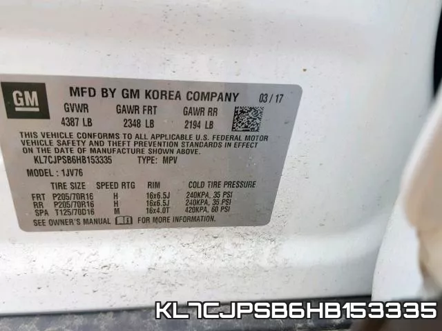 KL7CJPSB6HB153335 фото 2