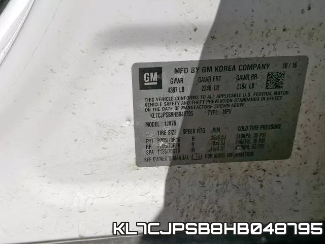 KL7CJPSB8HB048795 фото 2