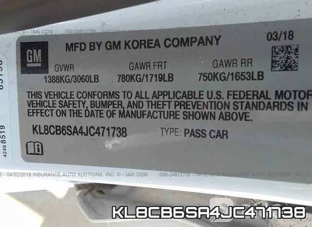 KL8CB6SA4JC471738 фото 10