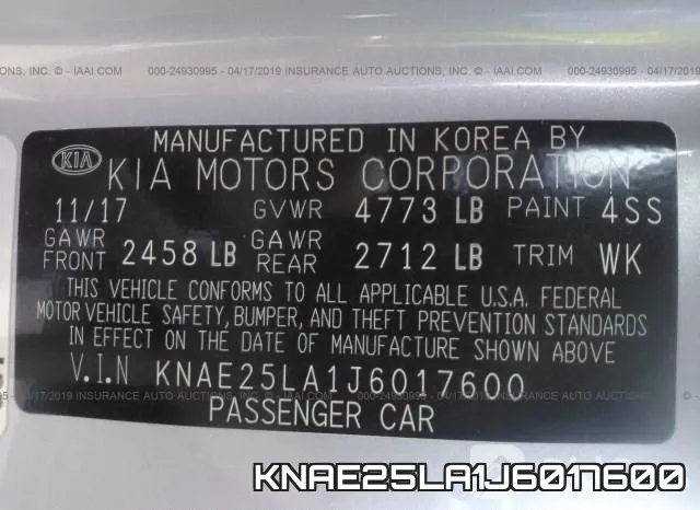 KNAE25LA1J6017600 фото 10