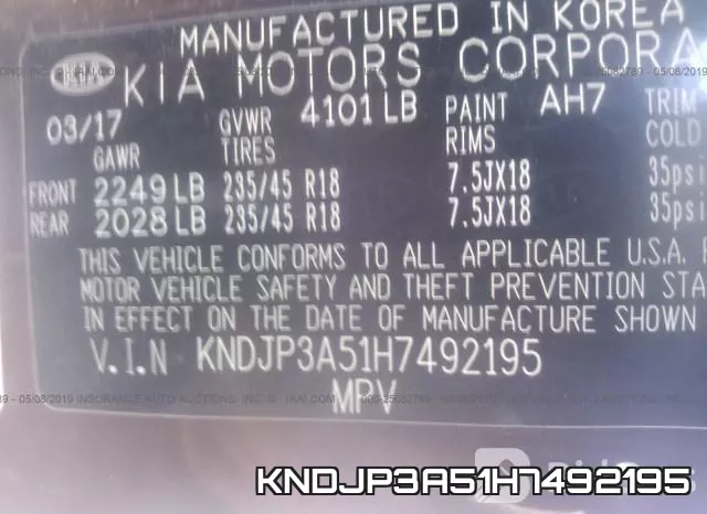 KNDJP3A51H7492195 фото 10