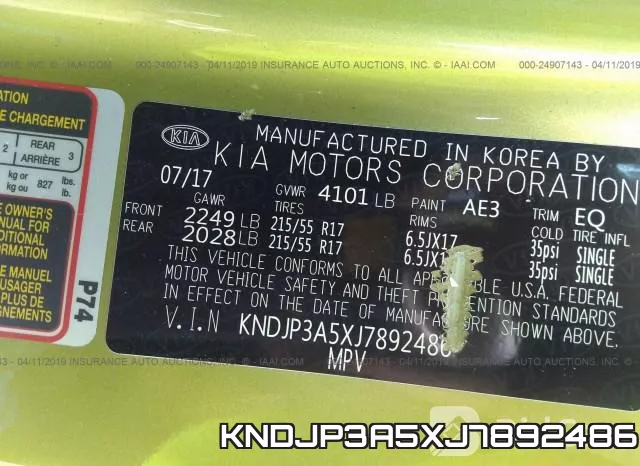 KNDJP3A5XJ7892486 фото 9