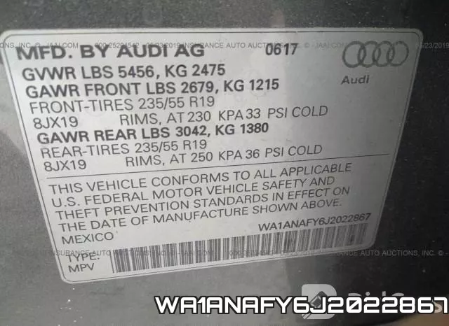 WA1ANAFY6J2022867 фото 10