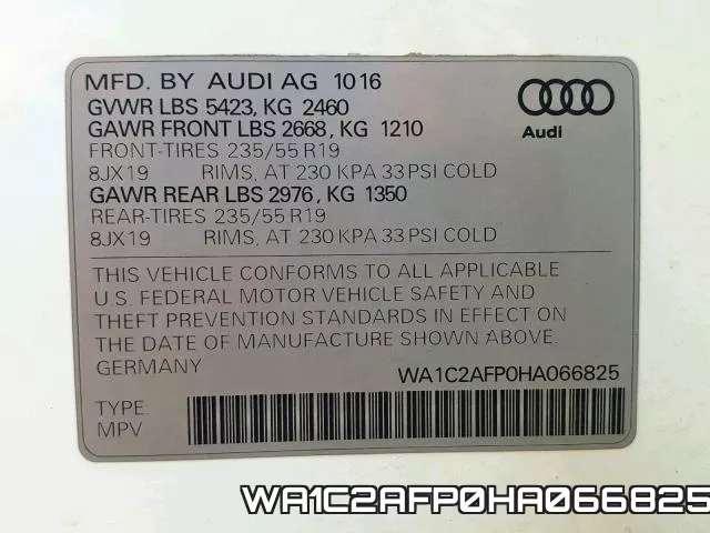 WA1C2AFP0HA066825 фото 2