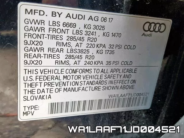 WA1LAAF71JD004521 фото 2
