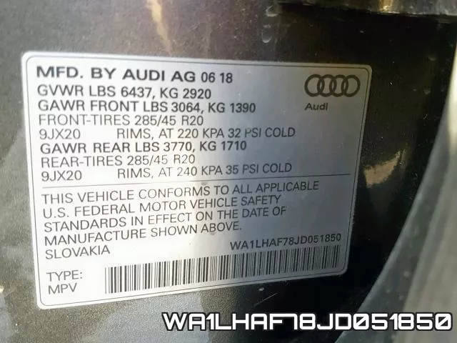 WA1LHAF78JD051850 фото 2