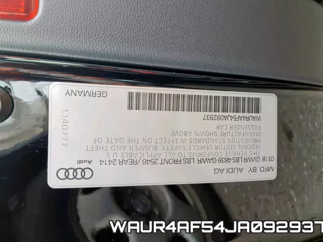 WAUR4AF54JA092937 фото 2