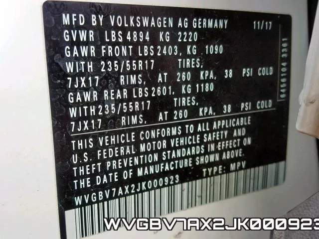 WVGBV7AX2JK000923 фото 2