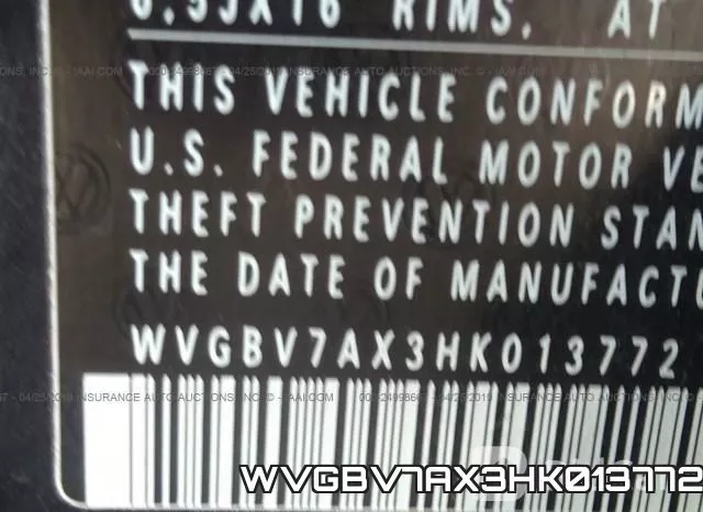 WVGBV7AX3HK013772 фото 10