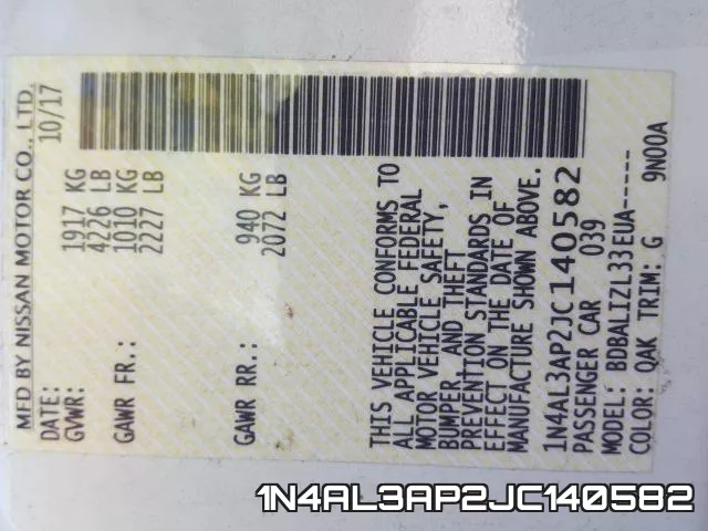 1N4AL3AP2JC140582 фото 2