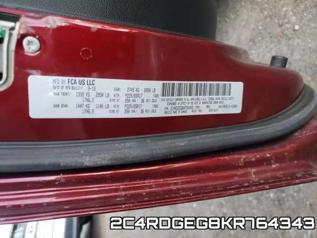 2C4RDGEG8KR764343 фото 2