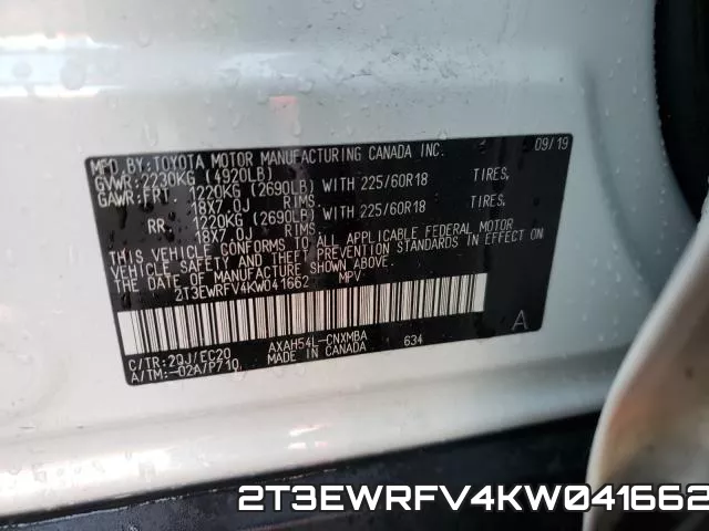 2T3EWRFV4KW041662 фото 2