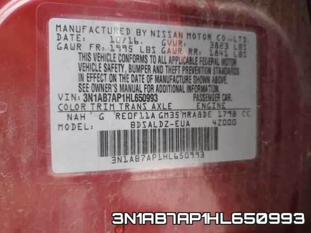 3N1AB7AP1HL650993 фото 2