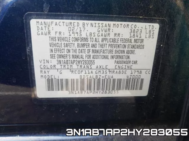3N1AB7AP2HY283055 фото 2