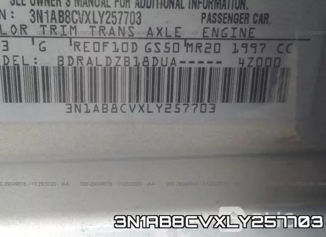 3N1AB8CVXLY257703 фото 10