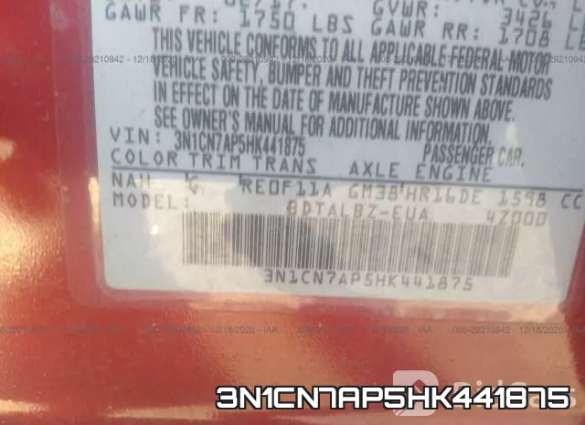 3N1CN7AP5HK441875 фото 9