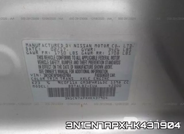3N1CN7APXHK437904 фото 7