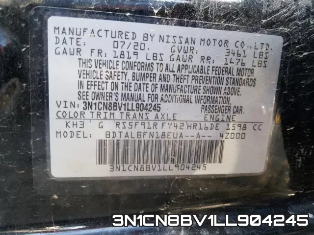 3N1CN8BV1LL904245 фото 2