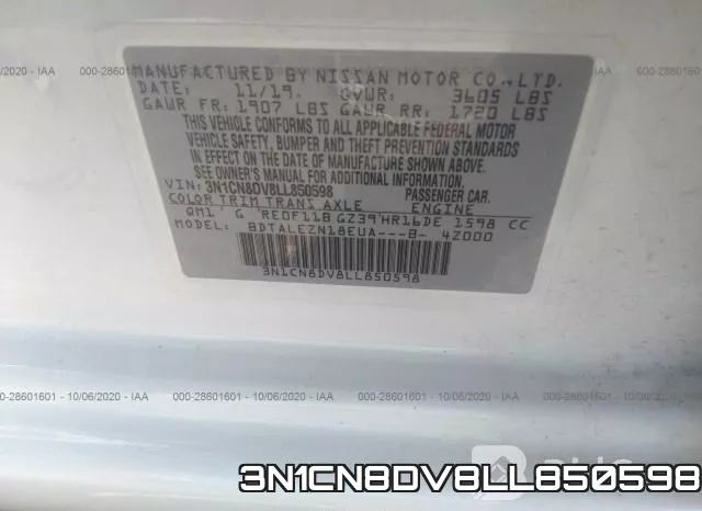 3N1CN8DV8LL850598 фото 9