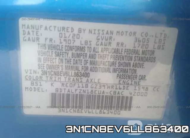 3N1CN8EV6LL863400 фото 9