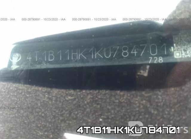 4T1B11HK1KU784701 фото 10