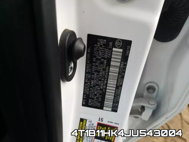 4T1B11HK4JU543004 фото 2