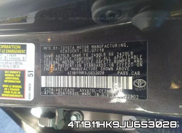 4T1B11HK9JU653028 фото 10