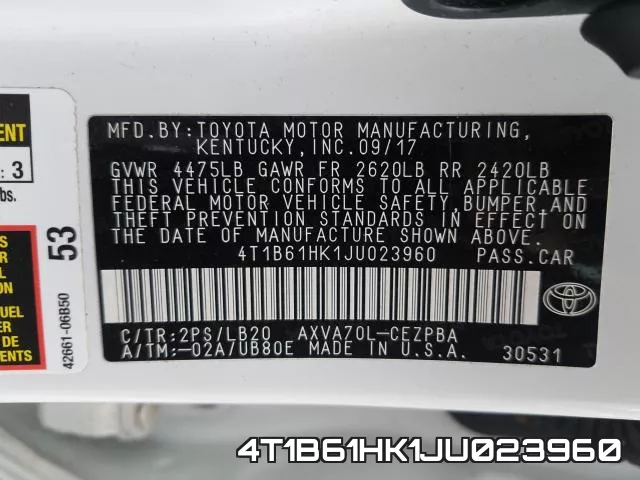 4T1B61HK1JU023960 фото 2
