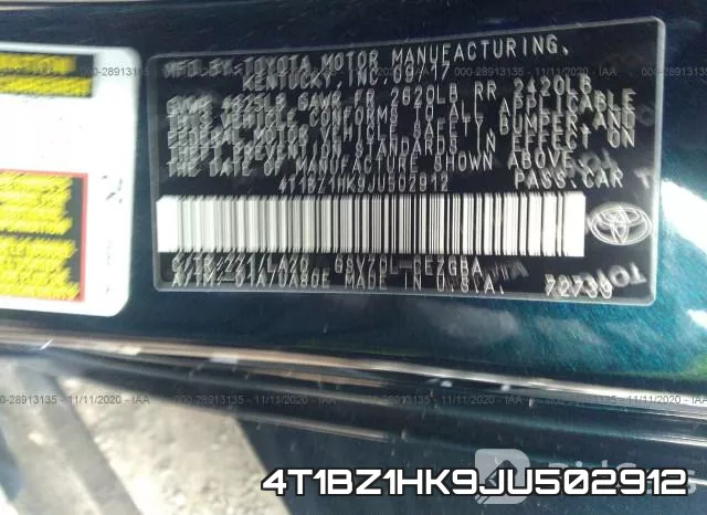 4T1BZ1HK9JU502912 фото 10