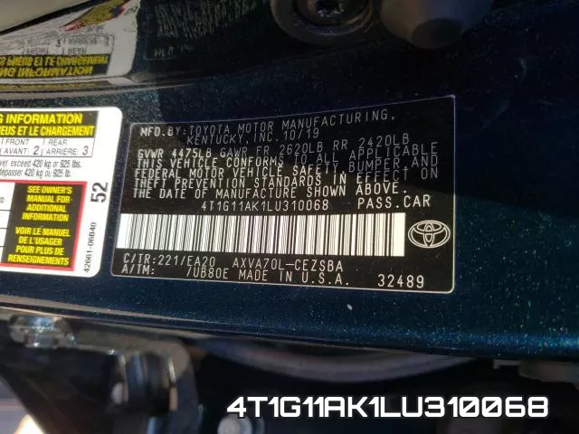 4T1G11AK1LU310068 фото 2