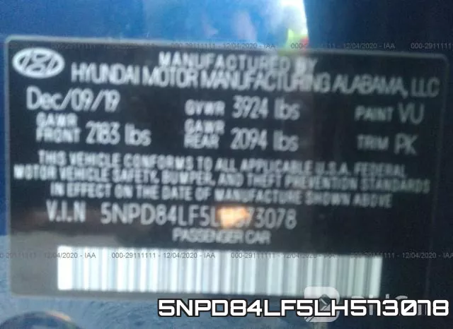 5NPD84LF5LH573078 фото 9