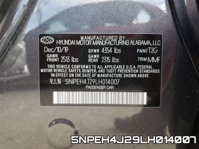 5NPEH4J29LH014007 фото 2