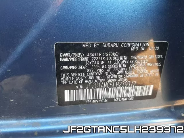 JF2GTANC5LH239372 фото 2