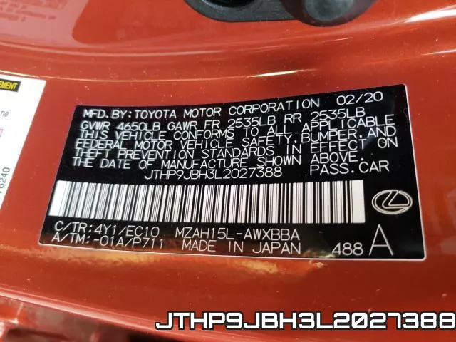 JTHP9JBH3L2027388 фото 2
