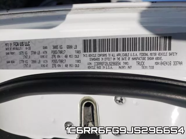 1C6RR6FG9JS296654 фото 2