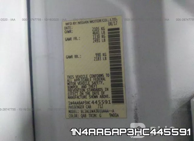 1N4AA6AP3HC445591 фото 10