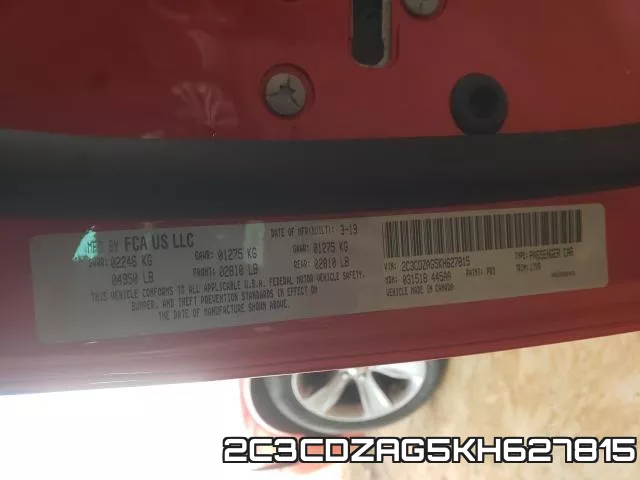 2C3CDZAG5KH627815 фото 2
