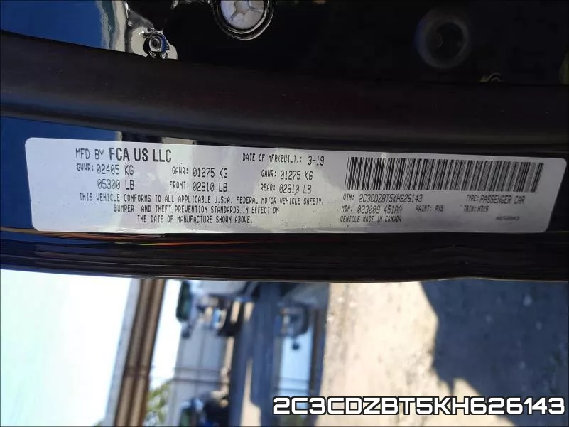 2C3CDZBT5KH626143 фото 2