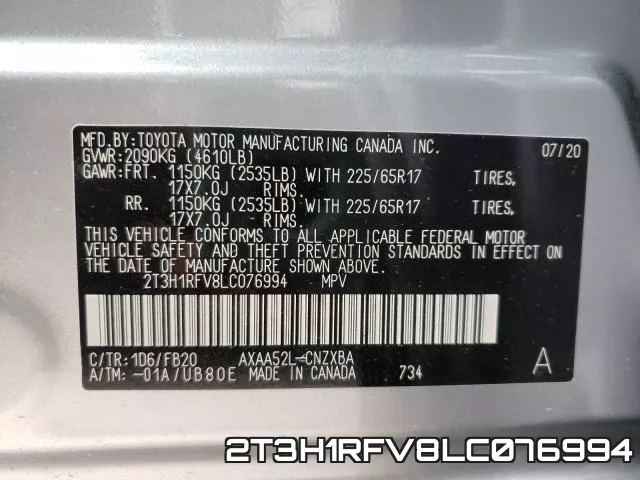 2T3H1RFV8LC076994 фото 2