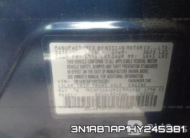 3N1AB7AP1HY245381 фото 9
