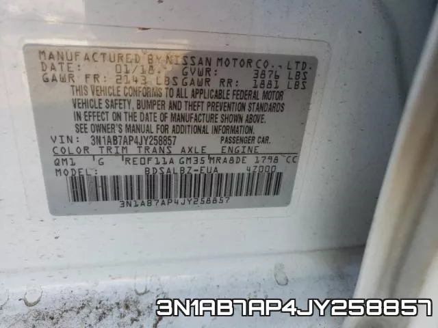 3N1AB7AP4JY258857 фото 2