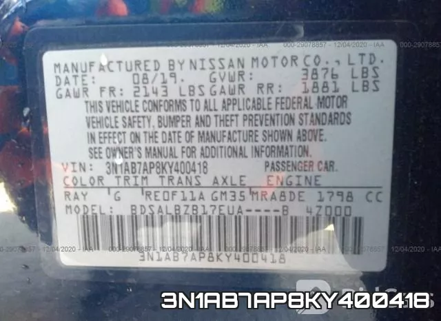 3N1AB7AP8KY400418 фото 9