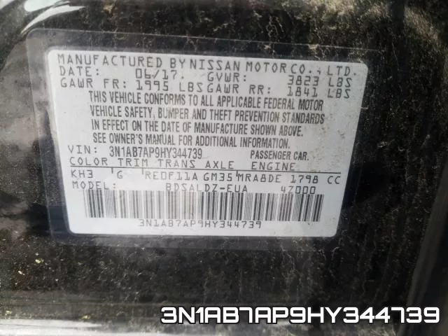 3N1AB7AP9HY344739 фото 2